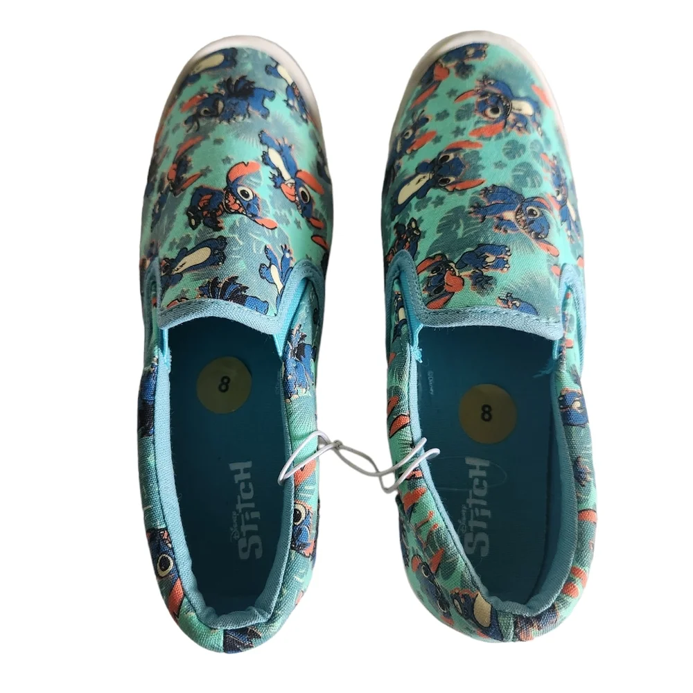 Disney Lilo and Stitch Hawaiian Sneakers Slip On Shoes Size 8